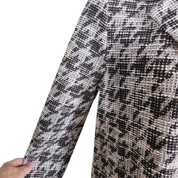 MELLODAY ANthropologie Black and White Houndstooth Blazer - Picture 5 of 9